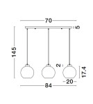 Lampy wiszące - Luces Exclusivas REPOS Wisząca Nowoczesna czarny 3xΕ27 max 12W LE42651 - product 4