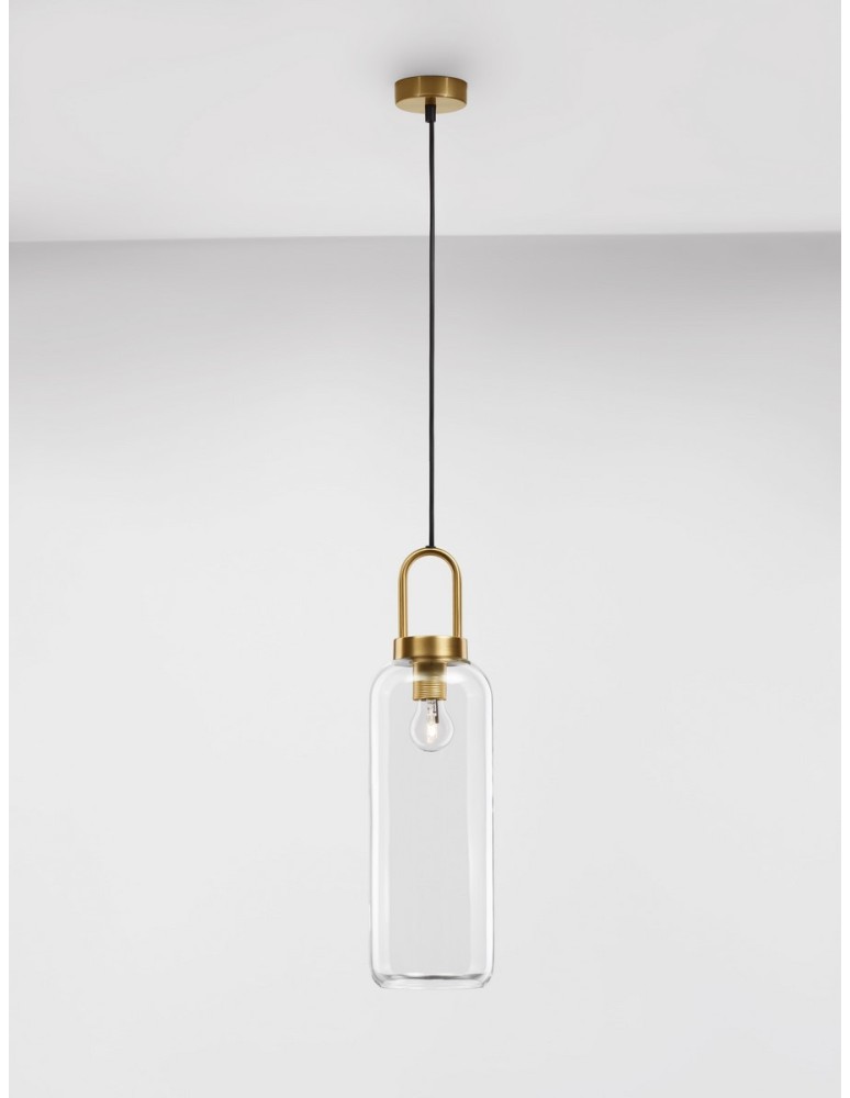 Lampy wiszące - Luces Exclusivas BANES Wisząca Nowoczesna złoty i odcienie złota 1xΕ27 max 12W LE42652 - produkt kolory-swiatla.pl 3