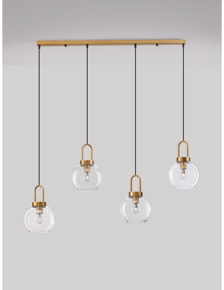Lampy wiszące - Luces Exclusivas BANES Wisząca Nowoczesna złoty i odcienie złota 4xΕ27 max 12W LE42654 - produkt kolory-swiatla.pl 2