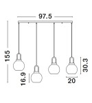 Lampy wiszące - Luces Exclusivas BANES Wisząca Nowoczesna złoty i odcienie złota 4xΕ27 max 12W LE42654 - produkt 6