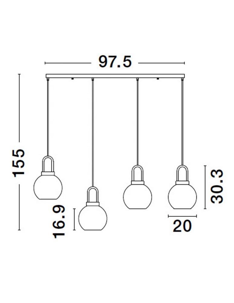 Lampy wiszące - Luces Exclusivas BANES Wisząca Nowoczesna złoty i odcienie złota 4xΕ27 max 12W LE42654 - produkt kolory-swiatla.pl 6