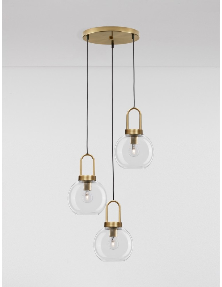Luces Exclusivas BANES Wisząca Nowoczesna złoty i odcienie złota 3xΕ27 max 12W LE42655