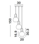 Lampy wiszące - Luces Exclusivas BANES Wisząca Nowoczesna złoty i odcienie złota 3xΕ27 max 12W LE42655 - produkt 6