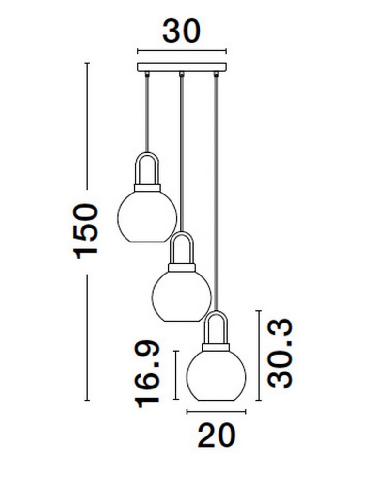 Luces Exclusivas BANES Wisząca Nowoczesna złoty i odcienie złota 3xΕ27 max 12W LE42655
