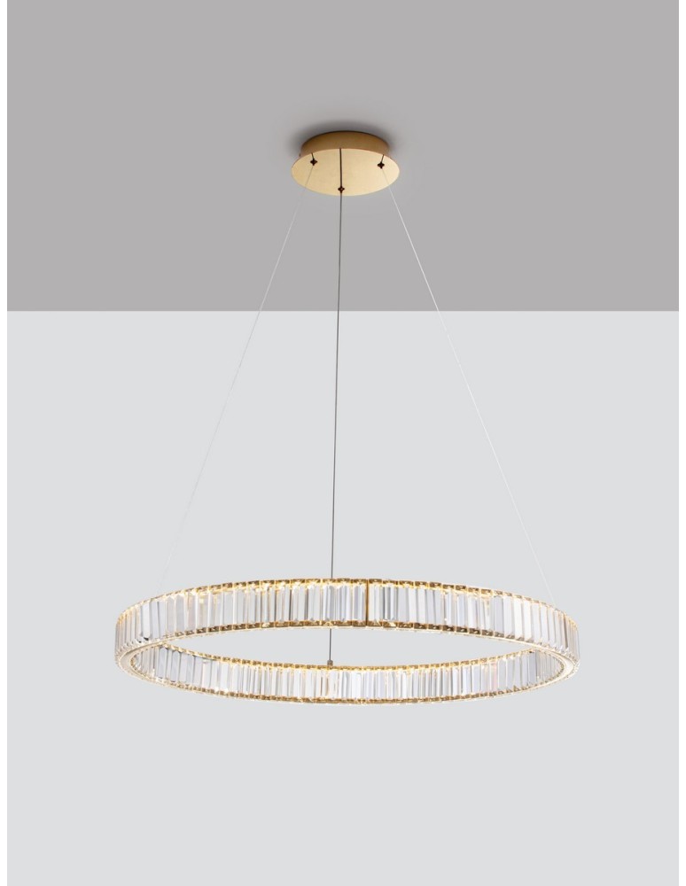 Luces Exclusivas BAUTA Wisząca Nowoczesna złoty i odcienie złota 1xLED max 47W 3500K LE42675