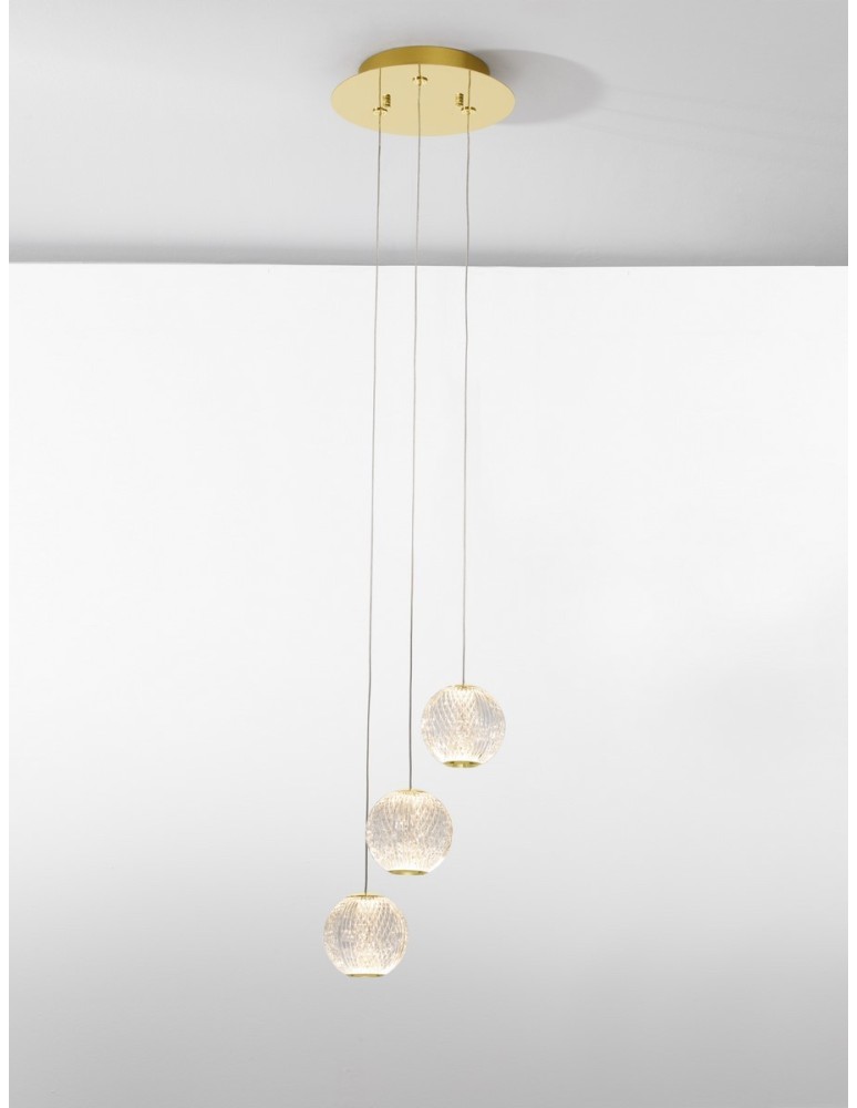 Lampy wiszące - Luces Exclusivas CANA Wisząca Nowoczesna złoty i odcienie złota 1xLED max 15W 3200K LE42692 - produkt kolory-swiatla.pl 3