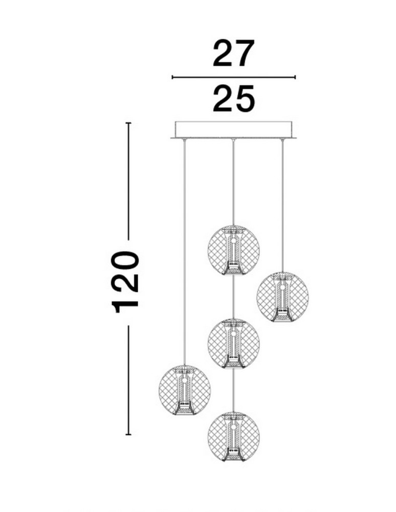 Luces Exclusivas CANA Wisząca Nowoczesna złoty i odcienie złota 1xLED max 21W 3200K LE42693