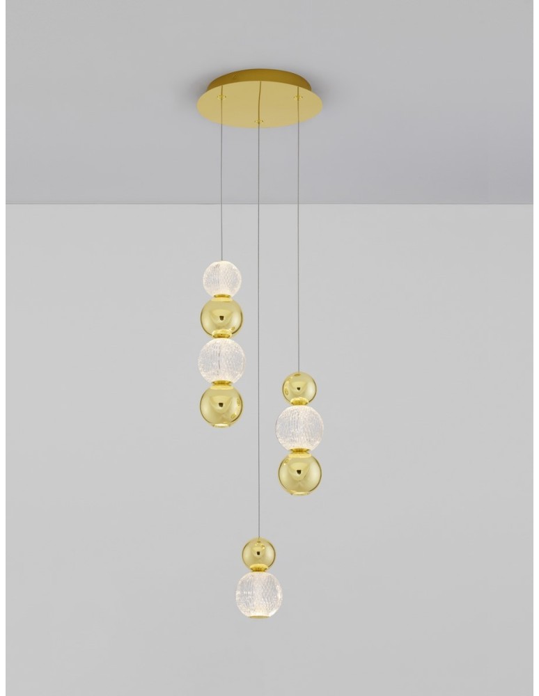 Luces Exclusivas PONCE Wisząca Nowoczesna złoty i odcienie złota 1xLED max 18W 3200K LE42700