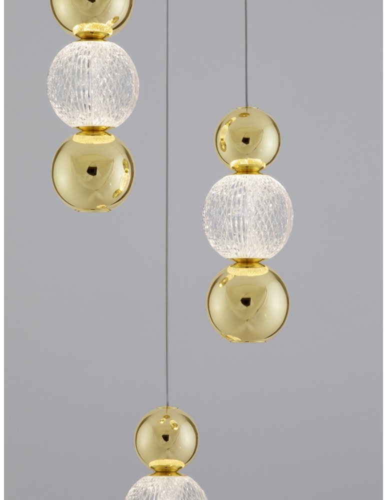 Luces Exclusivas PONCE Wisząca Nowoczesna złoty i odcienie złota 1xLED max 18W 3200K LE42700