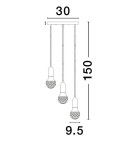 Lampy wiszące - Luces Exclusivas BANI Wisząca Nowoczesna czarny 3xG9 max 6W LE42710 - produkt 6