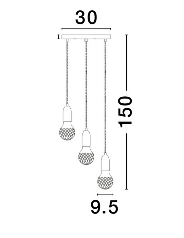 Luces Exclusivas BANI Wisząca Nowoczesna czarny 3xG9 max 6W LE42710
