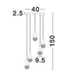 Lampy wiszące - Luces Exclusivas BANI Wisząca Nowoczesna czarny 5xG9 max 6W LE42711 - product 6