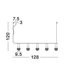 Lampy wiszące - Luces Exclusivas BANI Wisząca Nowoczesna czarny 5xG9 max 6W LE42712 - product 6
