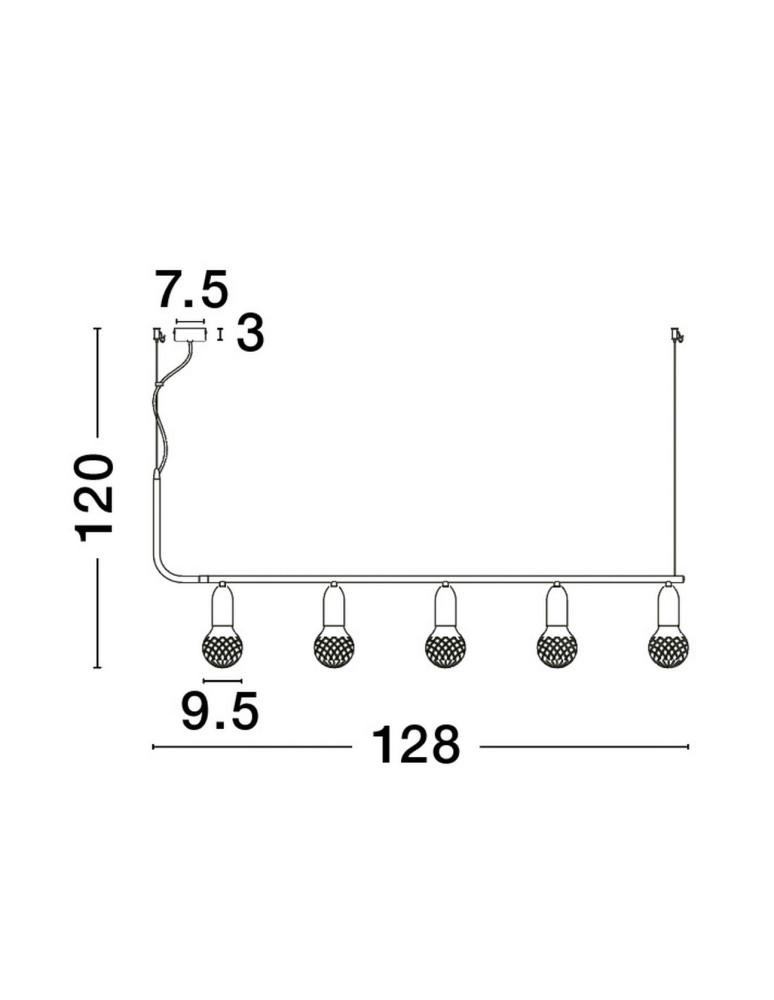 Luces Exclusivas BANI Wisząca Nowoczesna czarny 5xG9 max 6W LE42712