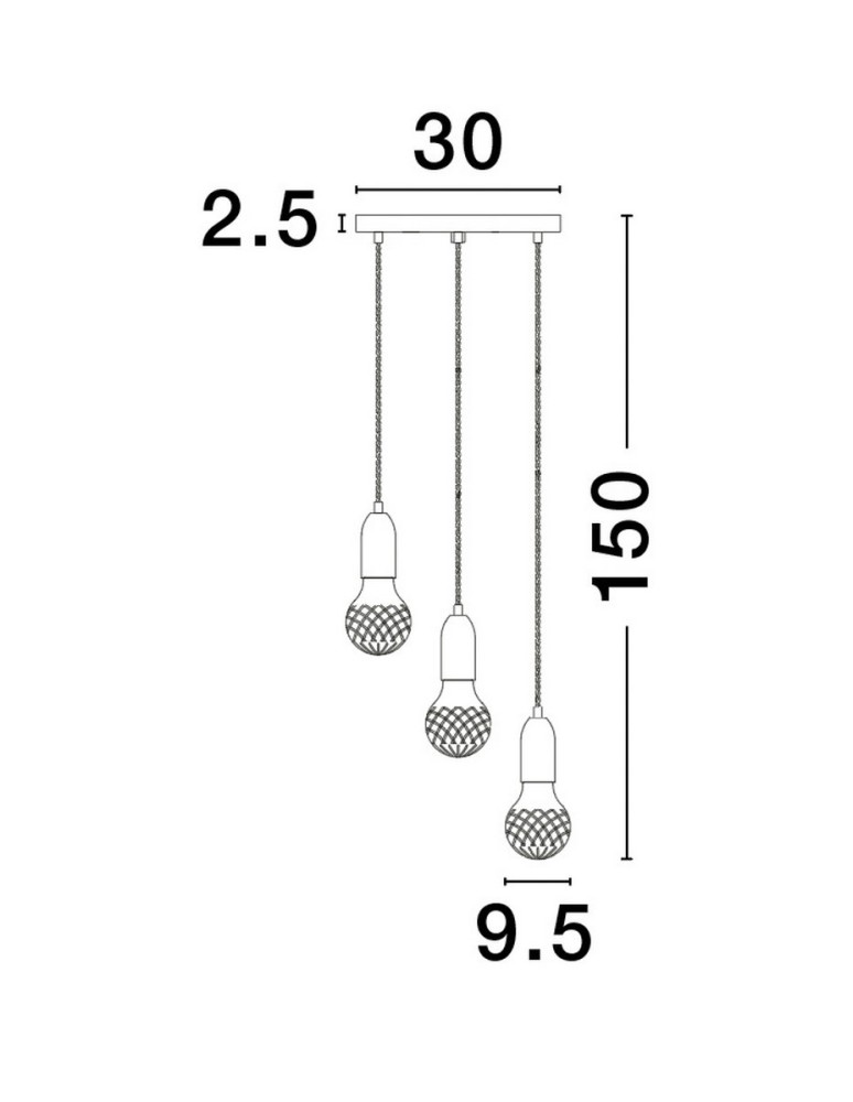Luces Exclusivas BANI Wisząca Nowoczesna czarny 3xG9 max 6W LE42715