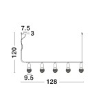 Lampy wiszące - Luces Exclusivas BANI Wisząca Nowoczesna czarny 5xG9 max 6W LE42716 - produkt 5