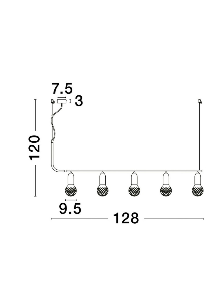 Luces Exclusivas BANI Wisząca Nowoczesna czarny 5xG9 max 6W LE42716