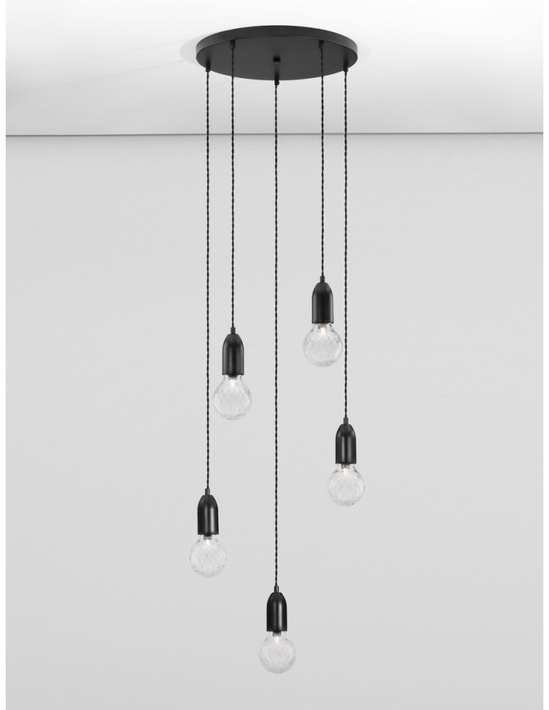 Luces Exclusivas BANI Wisząca Nowoczesna czarny 5xG9 max 6W LE42717
