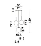 Lampy wiszące - Luces Exclusivas MARC Wisząca Nowoczesna czarny 3xE14 max 5W LE42724 - product 5