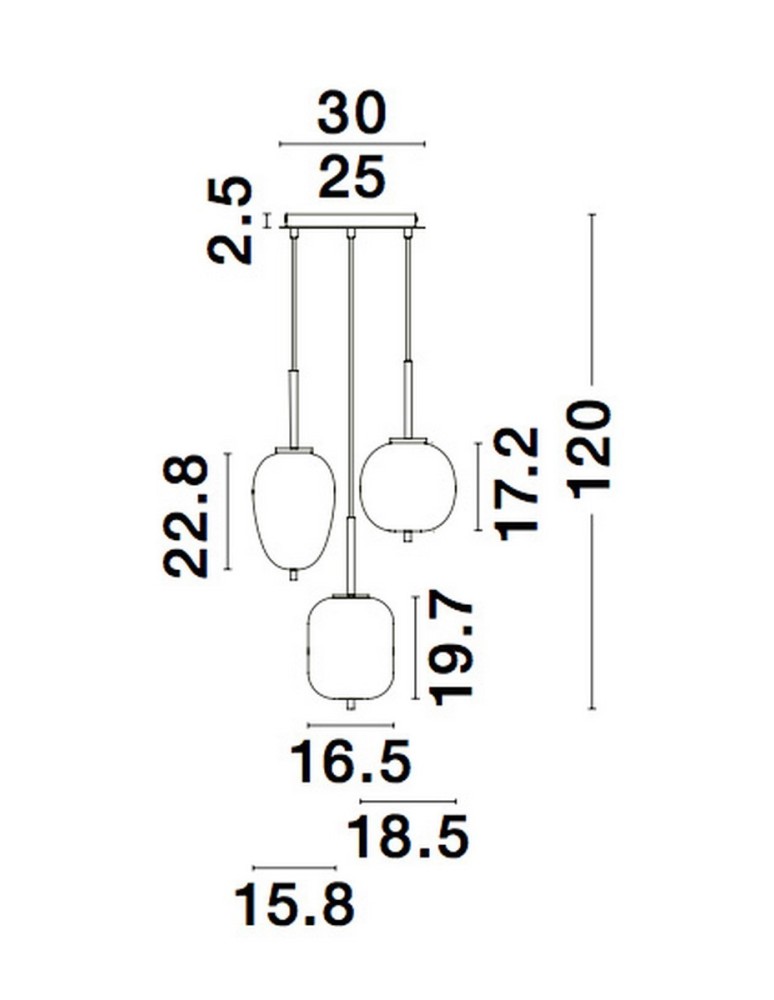 Luces Exclusivas MARC Wisząca Nowoczesna czarny 3xE14 max 5W LE42724