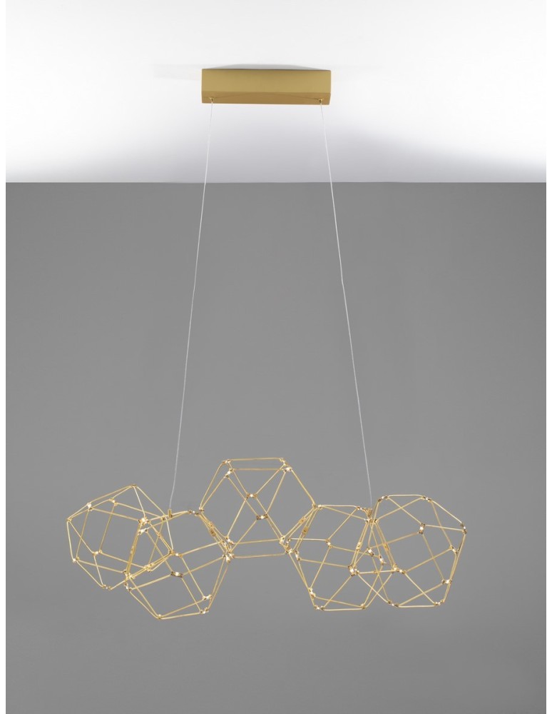 Luces Exclusivas ASIS Wisząca Nowoczesna złoty i odcienie złota 1xLED max 21,6W 3000K LE42726