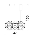 Lampy wiszące - Luces Exclusivas ASIS Wisząca Nowoczesna złoty i odcienie złota 1xLED max 21,6W 3000K LE42727 - produkt 6
