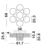 Lampy sufitowe - Luces Exclusivas TUNAS Sufitowa Nowoczesna złoty i odcienie złota 1xLED max 41W 3000K LE42743 - produkt 6