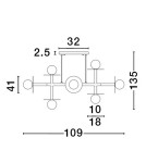 Luces Exclusivas URUAPAN Wisząca Nowoczesna złoty i odcienie złota 8xG9 max 40W LE42890 Luces Exclusivas URUAPAN Wisząca Nowoczesna złoty i odcienie złota 8xG9 max 40W LE42890