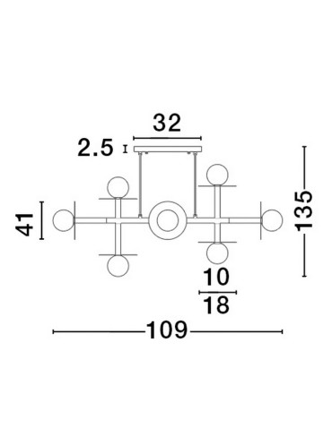 Luces Exclusivas URUAPAN Wisząca Nowoczesna złoty i odcienie złota 8xG9 max 40W LE42890 - produkt 2