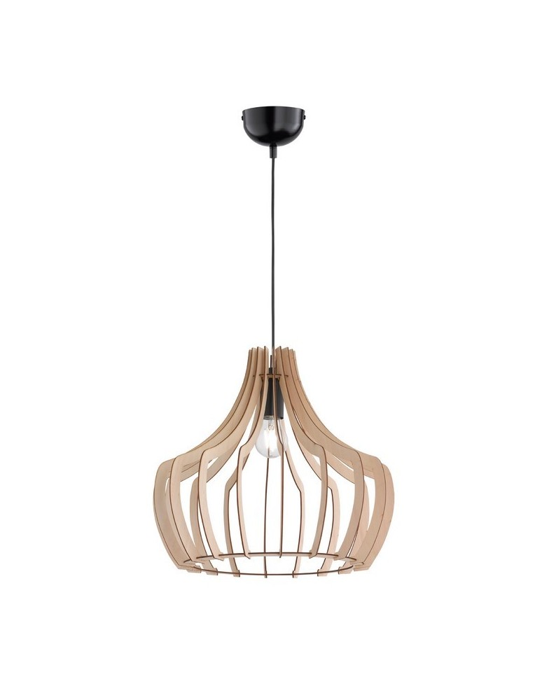 Lampy wiszące drewniane - RL WOOD Wisząca Nowoczesna 1xE27 max 60W Kolor Drewna R30253830 - produkt kolory-swiatla.pl 1
