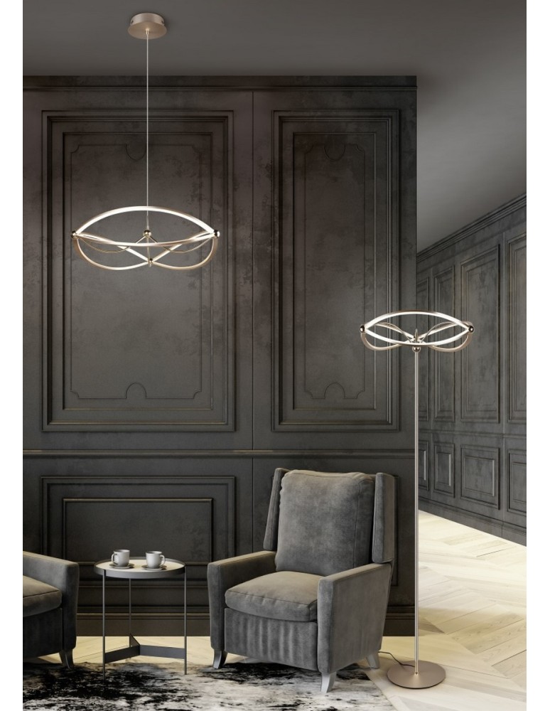 Lampy wiszące - Trio CHARIVARI Wisząca Nowoczesna 1xLED max 42W 3000K Mosiądz Mat 321210108 - produkt kolory-swiatla.pl 2