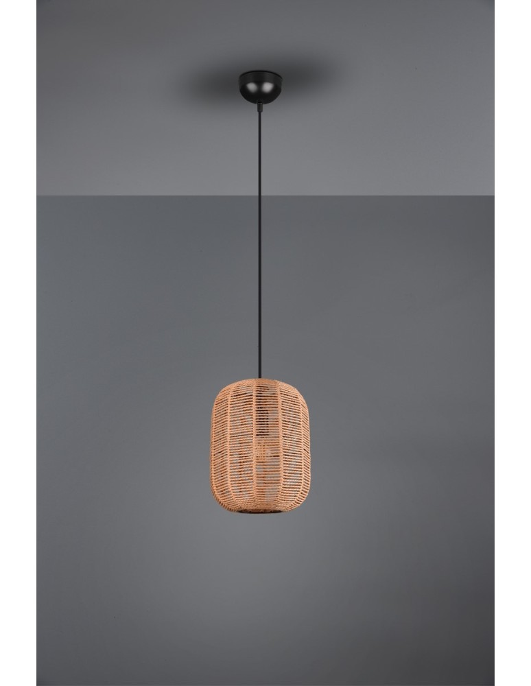 Lampy wiszące boho - Trio RUNA Wisząca Nowoczesna 1xE27 max 40W Czarny Mat 303000132 - product kolory-swiatla.pl 3