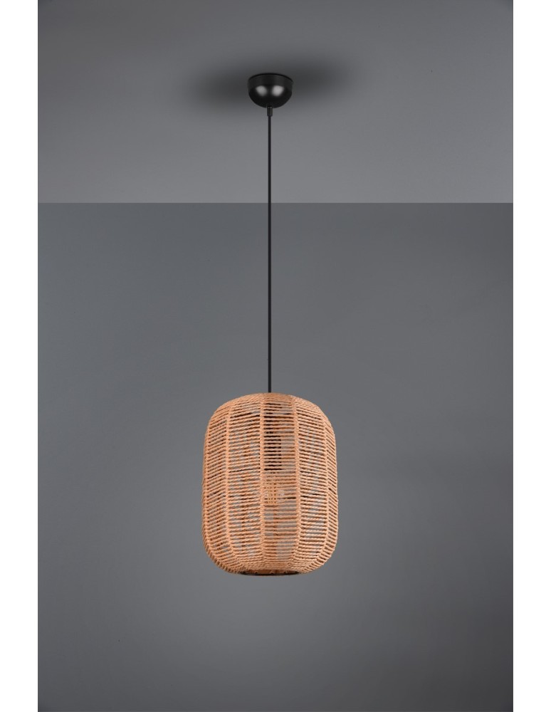 Lampy wiszące boho - Trio RUNA Wisząca Nowoczesna 1xE27 max 40W Czarny Mat 303090132 - product kolory-swiatla.pl 3