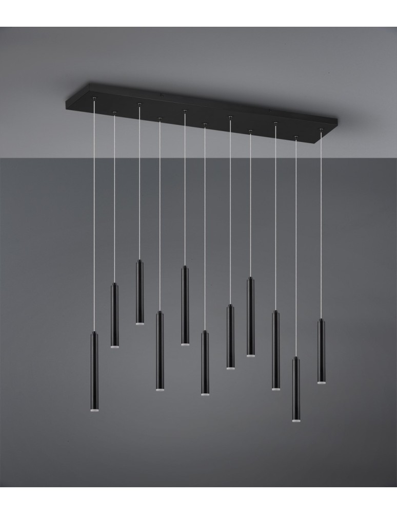 Trio TUBULAR Wisząca Nowoczesna 11xLED max 2W 3000K Czarny Mat 321611132