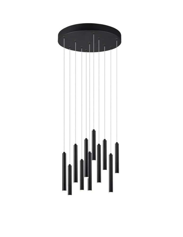 Lampy wiszące - Trio TUBULAR Wisząca Nowoczesna 11xLED max 2W 3000K Czarny Mat 321691132 - produkt kolory-swiatla.pl 1