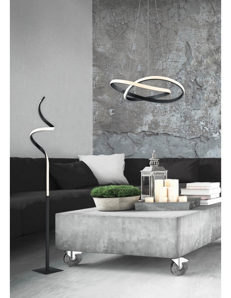 Lampy wiszące - RL COURSE Wisząca Nowoczesna 1xLED max 27W 3000K Czarny Mat R32051132 - product kolory-swiatla.pl 2