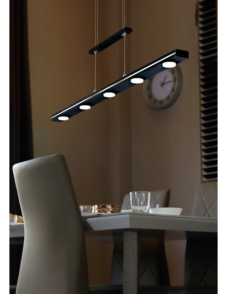 Lampy wiszące - Trio LACAL Wisząca Nowoczesna 7xLED max 4W 3000 + 5000K Czarny Mat 379190732 - product kolory-swiatla.pl 2
