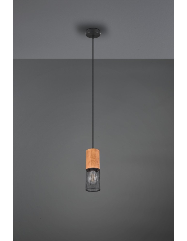 Lampy wiszące pojedyncze - Trio TOSH Wisząca Nowoczesna 1xE27 max 40W Czarny Mat 304300132 - product kolory-swiatla.pl 2
