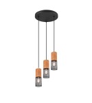 Lampy wiszące potrójne - Trio TOSH Wisząca Nowoczesna 3xE27 max 40W Czarny Mat 304330332 - product 1