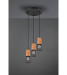 Lampy wiszące potrójne - Trio TOSH Wisząca Nowoczesna 3xE27 max 40W Czarny Mat 304330332 - product 3