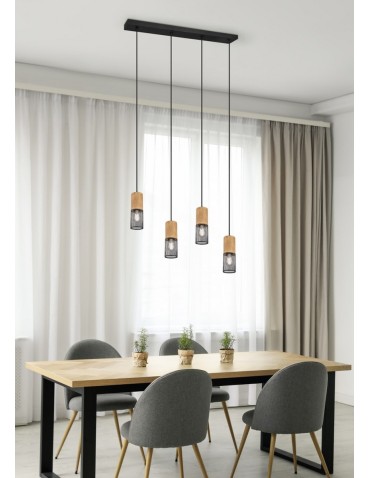 Trio TOSH Wisząca Nowoczesna 4xE27 max 40W Czarny Mat 304300432 - produkt 2