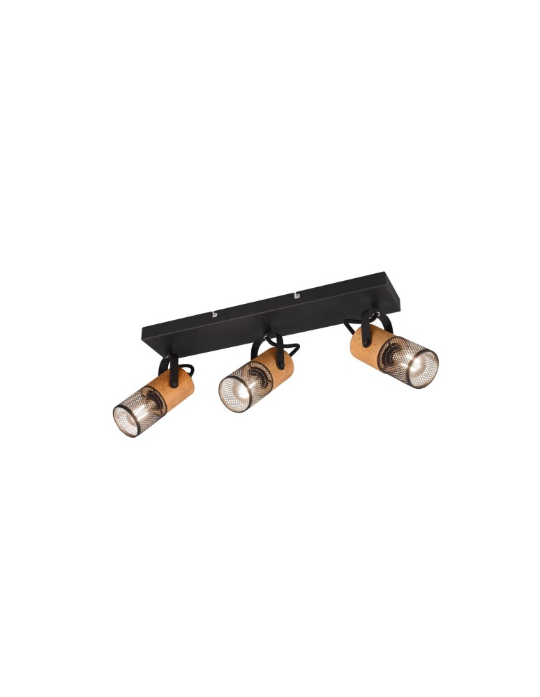 Lampy sufitowe reflektory - Trio TOSH Reflektor Sufitowy 3xE14 max 40W Czarny Mat 804300332 - produkt kolory-swiatla.pl 1