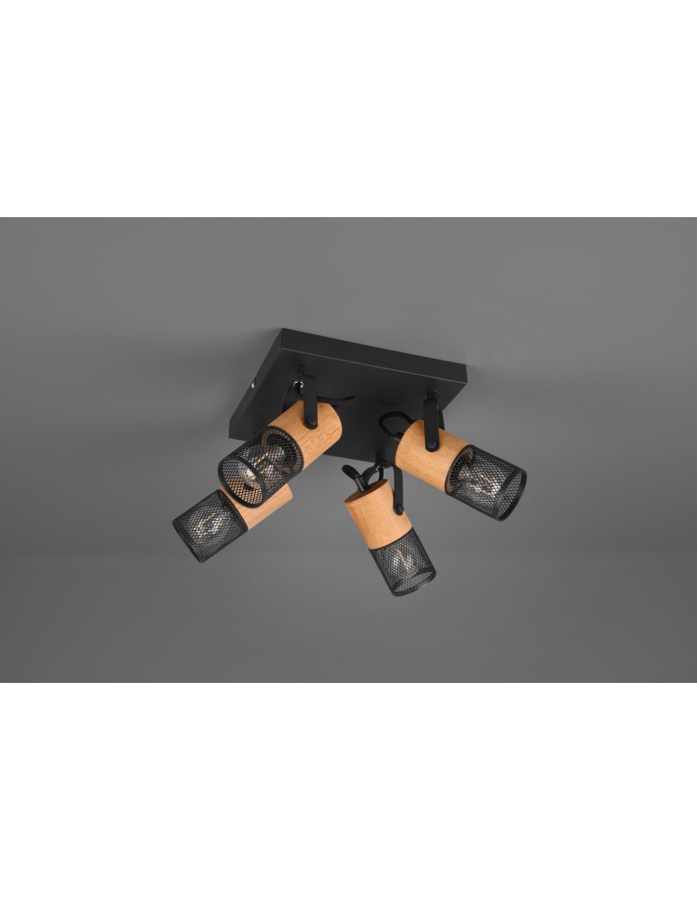 Lampy sufitowe reflektory - Trio TOSH Reflektor Sufitowy 4xE14 max 40W Czarny Mat 804300432 - produkt kolory-swiatla.pl 2