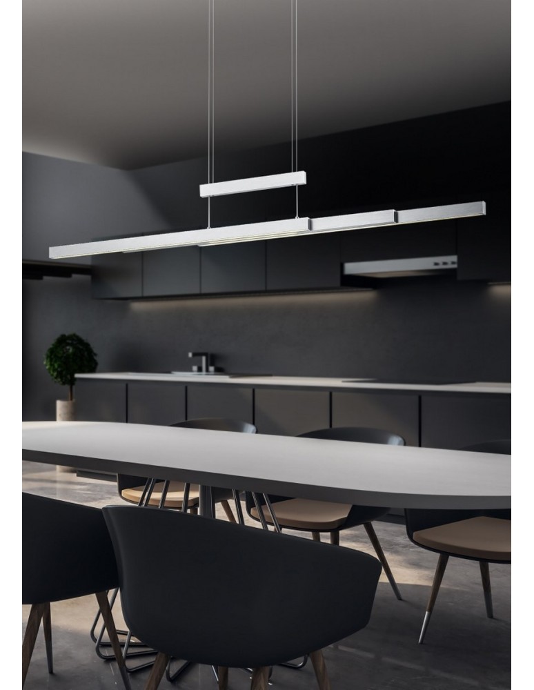 Lampy wiszące - Trio TRAJAN Wisząca Nowoczesna 1xLED max 45W 2700K-5000K Nikiel Mat 375310507 - product kolory-swiatla.pl 2