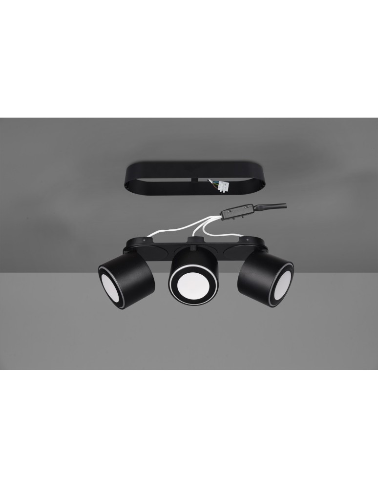 Trio TAURUS Reflektor Sufitowy 3xLED max 5W 3000K Czarny Mat 652910332