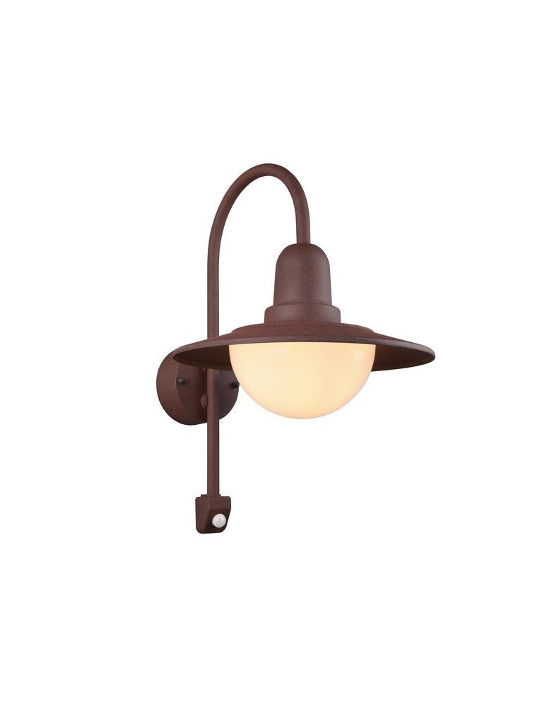 Lampy zewnętrzne z czujnikiem ruchu - Trio NORMAN Zewnętrzna Ścienna 1xE27 max 40W Rdzawy 207269124 - produkt kolory-swiatla.pl 1