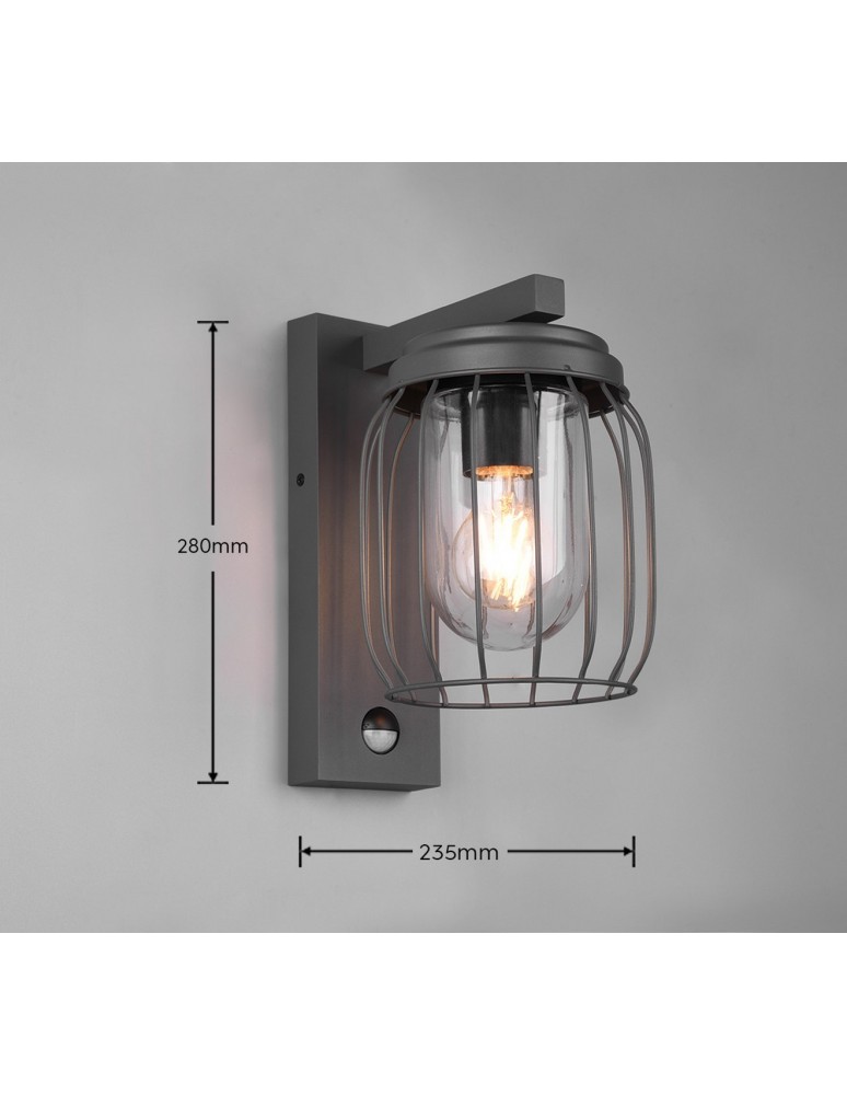 Trio TUELA Zewnętrzna Ścienna 1xE27 max 40W Antracyt 210869142