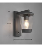 Lampy zewnętrzne z czujnikiem ruchu - Trio CAVADO Zewnętrzna Ścienna 1xE27 max 40W Antracyt 211069142 - product 5