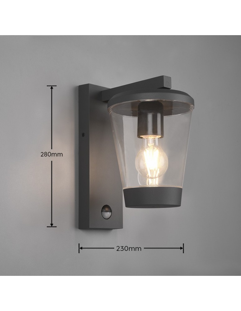 Trio CAVADO Zewnętrzna Ścienna 1xE27 max 40W Antracyt 211069142