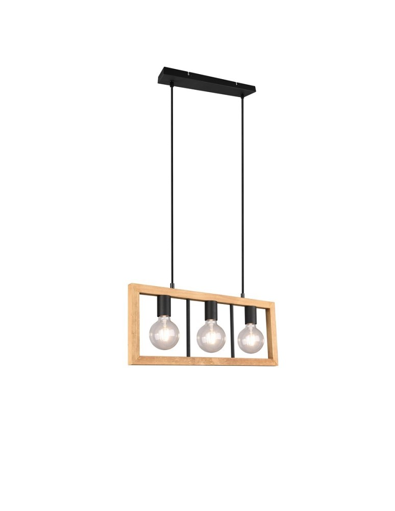 Lampy wiszące na listwie - Trio AGRA Wisząca Nowoczesna 3xE27 max 10W Czarny Mat 313800332 - produkt kolory-swiatla.pl 1